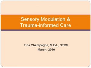 Tina champagne sensory modulation and environment