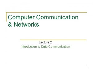Introduction to data communication