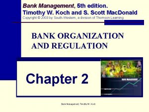 Bank Management Management 5 th edition Timothy W