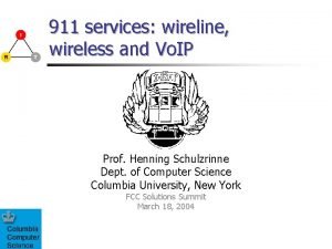 911 services wireline wireless and Vo IP Prof