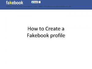 Fakebook profile