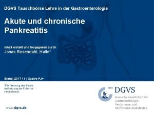 DGVS Tauschbrse Lehre in der Gastroenterologie Akute und