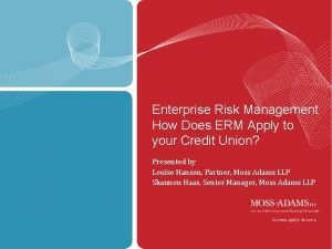 Enterprise risk management framework for credit unions