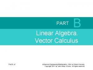 PART B Linear Algebra Vector Calculus Part B