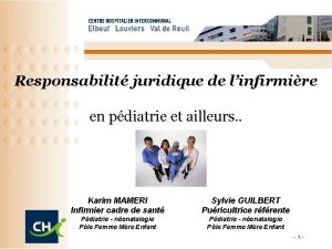 Responsabilit juridique de linfirmire en pdiatrie et ailleurs