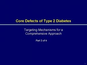 Core Defects of Type 2 Diabetes Targeting Mechanisms