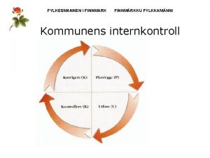 FYLKESMANNEN I FINNMARK FINNMRKKU FYLKKAMNNI Kommunens internkontroll FYLKESMANNEN