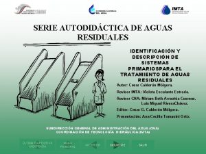 SERIE AUTODIDCTICA DE AGUAS RESIDUALES IDENTIFICACIN Y DESCRIPCIN