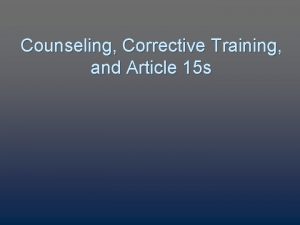Company grade article 15 counseling example