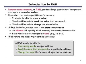 Introduction to ram