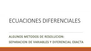 Ecuaciones diferenciales