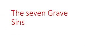 The seven grave sins