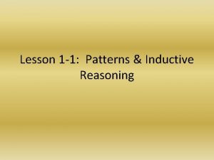 Lesson 1 1 Patterns Inductive Reasoning Vocabulary Term