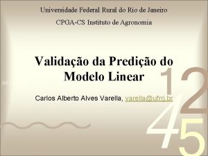 Universidade Federal Rural do Rio de Janeiro CPGACS