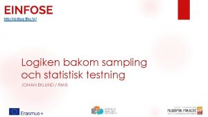 EINFOSE http einfose ffos hr Logiken bakom sampling