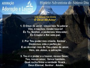 Hino ao deus de abraão louvai