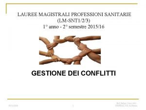 LAUREE MAGISTRALI PROFESSIONI SANITARIE LMSNT 123 1 anno