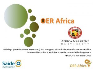 OER Africa Utilising Open Educational Resources OER in