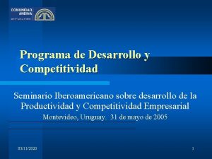 Programa de Desarrollo y Competitividad Seminario Iberoamericano sobre