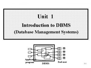 Dbms introduction
