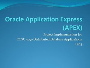 Oracle apex parameterized report