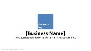 Companys Logo Business Name New Business Registration No