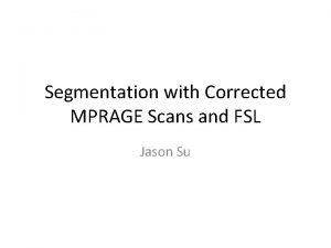 Segmentation with Corrected MPRAGE Scans and FSL Jason