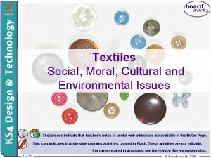 Textiles Social Moral Cultural and Environmental Issues These