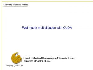 Fast matrix multiplication Fast matrix multiplication