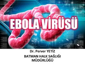 Dr Perver YETZ BATMAN HALK SALII MDRL EBOLA