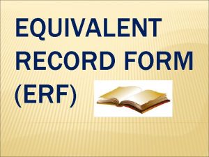 Requirements for erf for master teacher