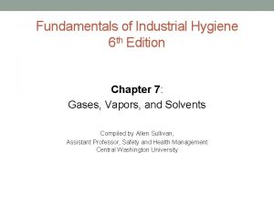 Fundamentals of Industrial Hygiene 6 th Edition Chapter