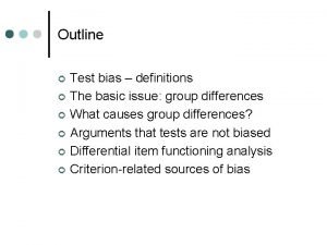 Test bias definition