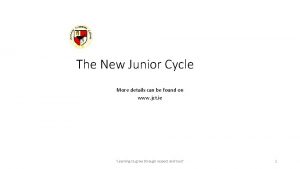 Descriptors junior cycle