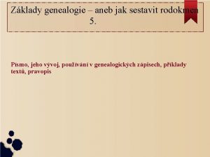 Genealogie písmo