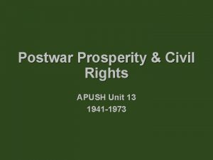 Chapter 14 postwar prosperity and civil rights