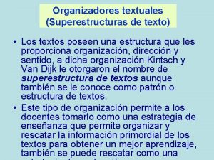 Tipos de organizadores textuales