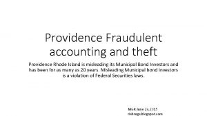 Providence Fraudulent accounting and theft Providence Rhode Island