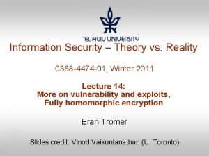 Information Security Theory vs Reality 0368 4474 01