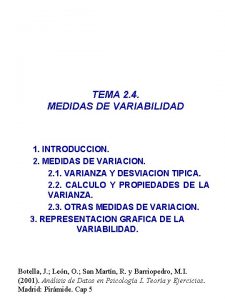 TEMA 2 4 MEDIDAS DE VARIABILIDAD 1 INTRODUCCION