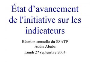 tat davancement de linitiative sur les indicateurs Runion