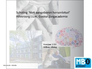 Scholing Nietaangeboren hersenletsel Hilverzorg i s m Gooise