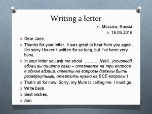 Write a letter kremlin