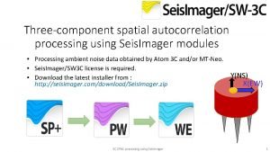 Threecomponent spatial autocorrelation processing using Seis Imager modules