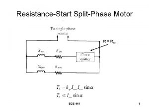 ResistanceStart SplitPhase Motor R Rext ECE 441 1