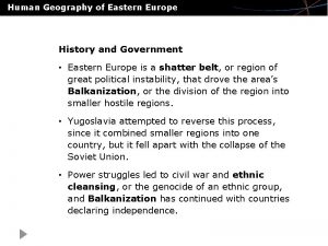 Human geography of eastern europe