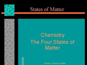 States of Matter Chemistry The Four States of
