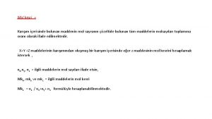 Mol sayısı formülü