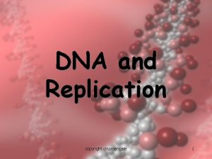 DNA and Replication copyright cmassengale 1 History of