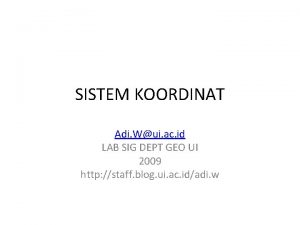 SISTEM KOORDINAT Adi Wui ac id LAB SIG